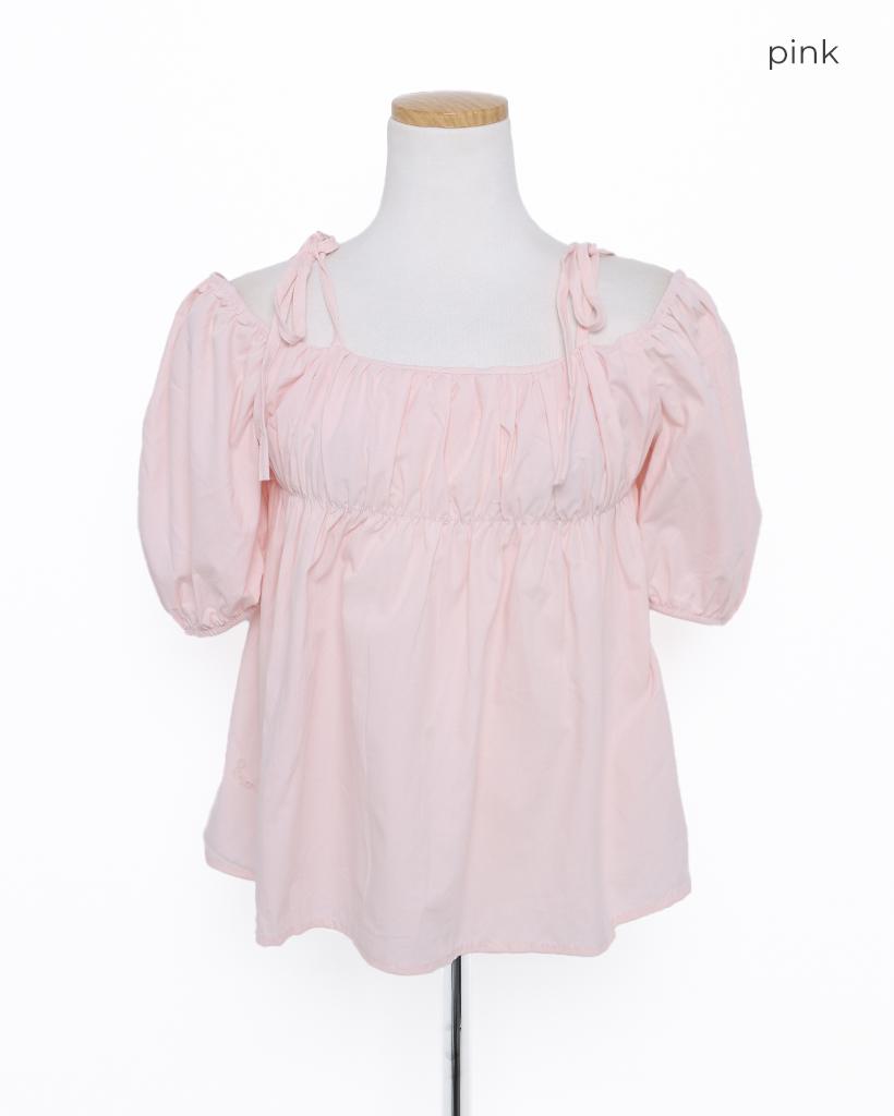 CADUNE オフショルダー ピンク シャーリングブラウス　未使用品 CADUNE オフショルダー ピンク シャーリングブラウス 未使用品
