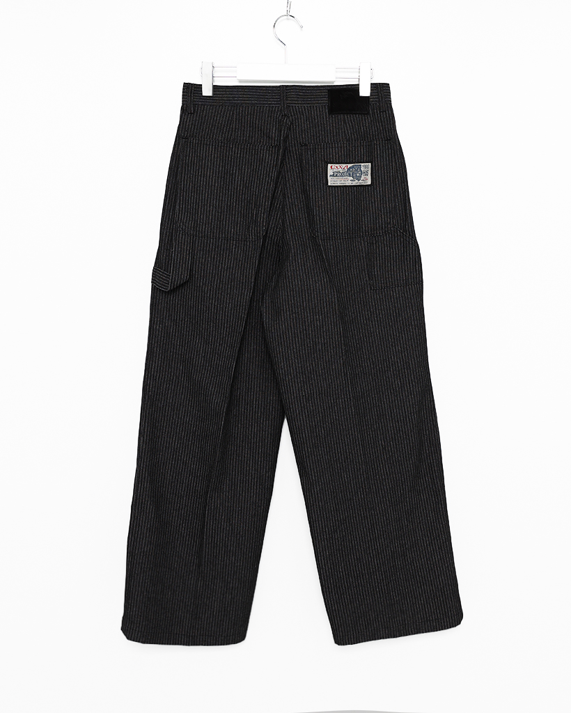 ハンマーループペンシルストライプワイドデニムパンツ