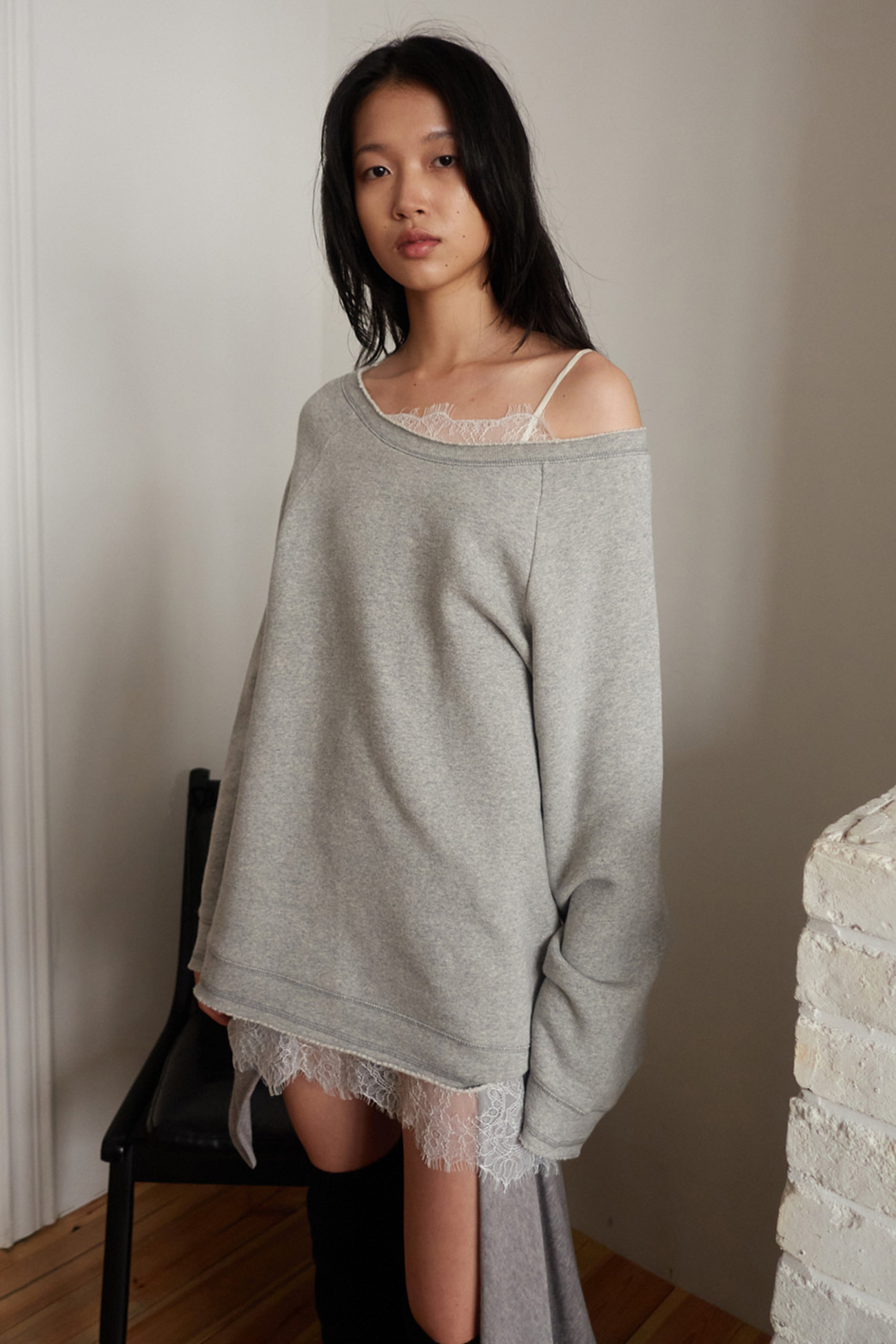 BASIC SWEAT TOP / GRAY