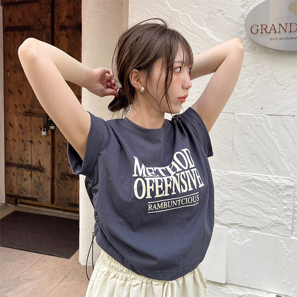 tシャツ シャーリングクロップドトップス レディース シャーリングクロップドSH|RETRO GIRL | RETRO GIRL ONLINE