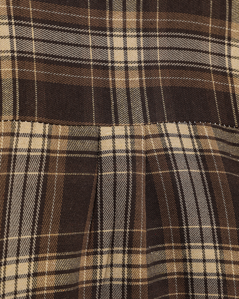 ブラウンオーバーサイズチェックパターンシャツ | ファッション通販