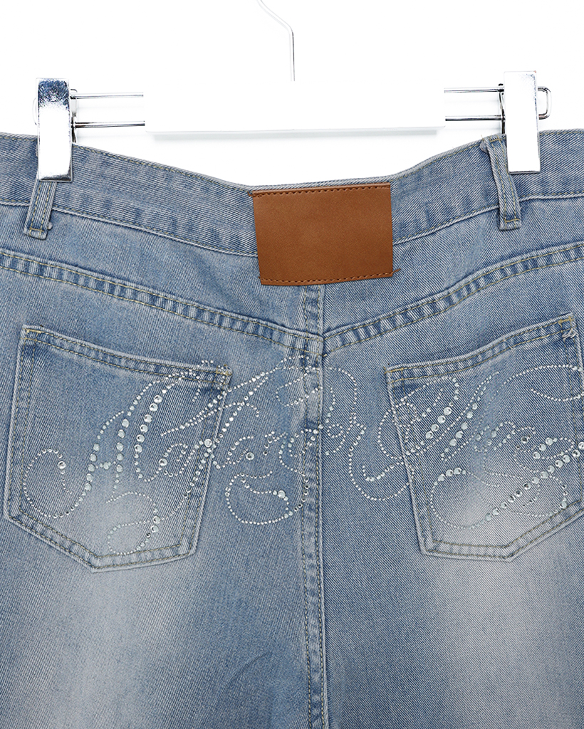 レタリングポイントデニムワイドパンツ | ファッション通販