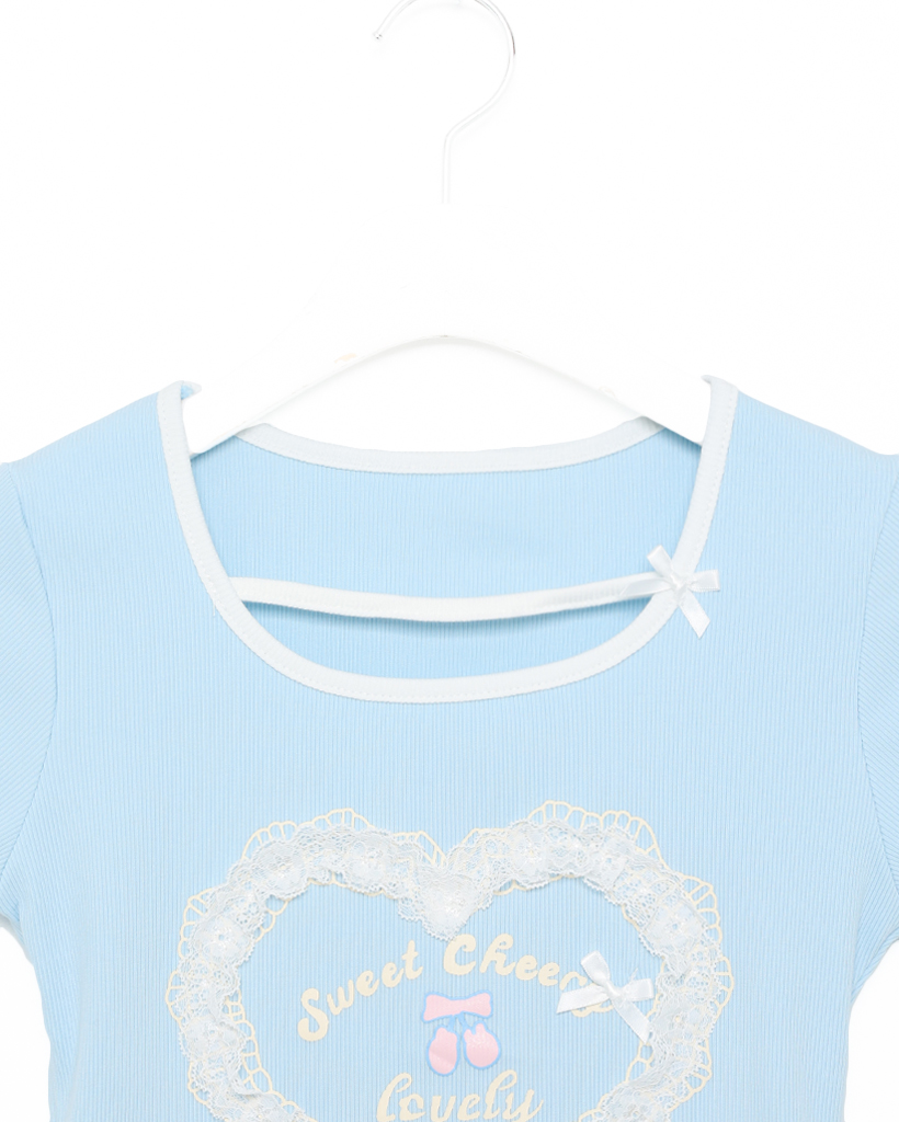 レースハートクロップドTシャツ | ファッション通販サイト NUGU