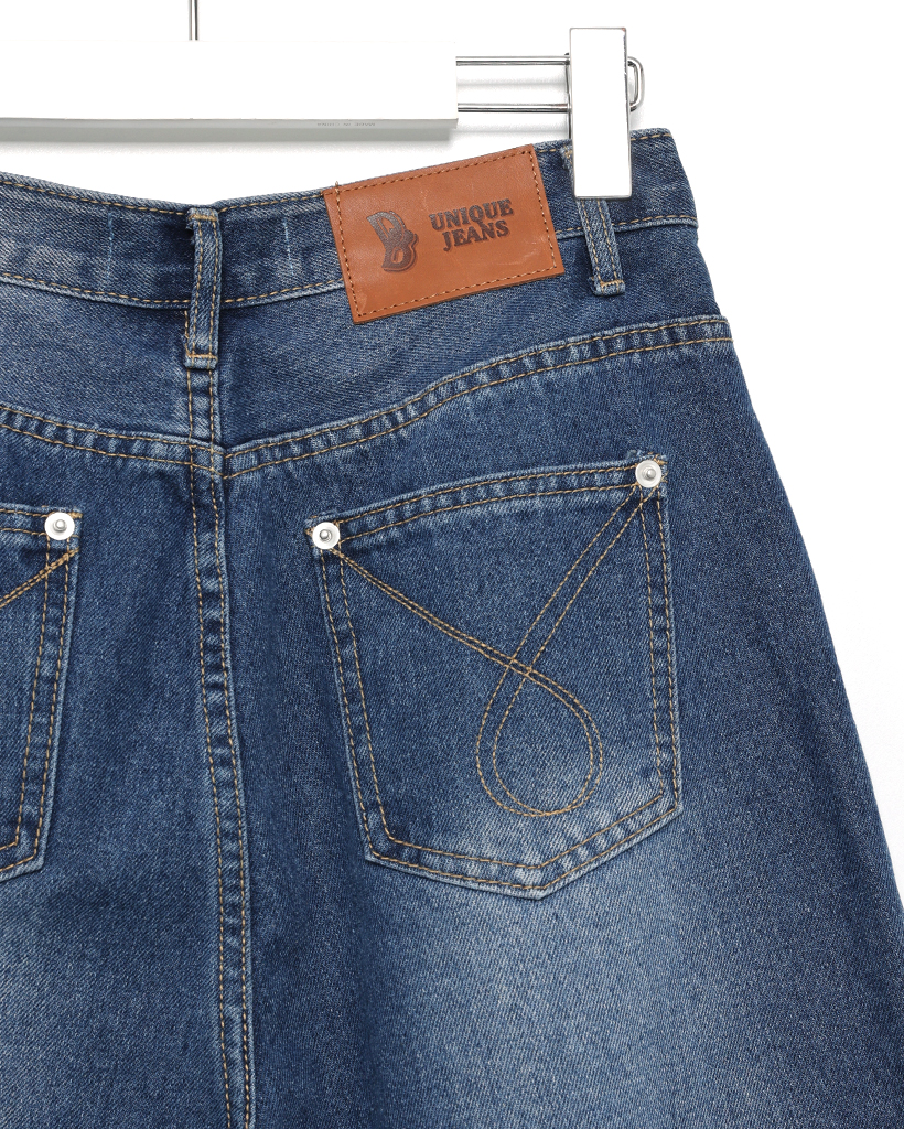 アウトシームスタッズラインワイドデニムパンツ | ファッション通販