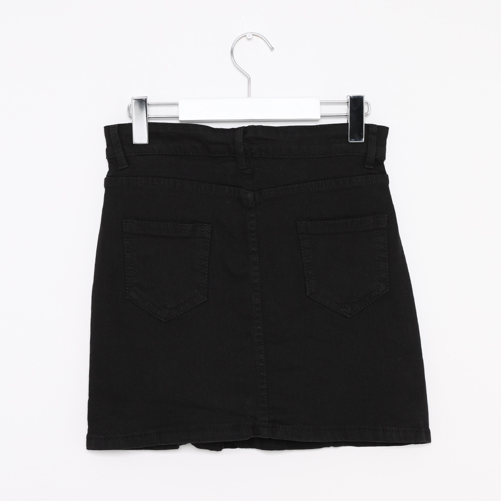 Katie BLACK CULTURE デニムスカート ミニスカート 黒 Katie BLACK CULTURE Denim Skirt Mini Skirt Black Pleated