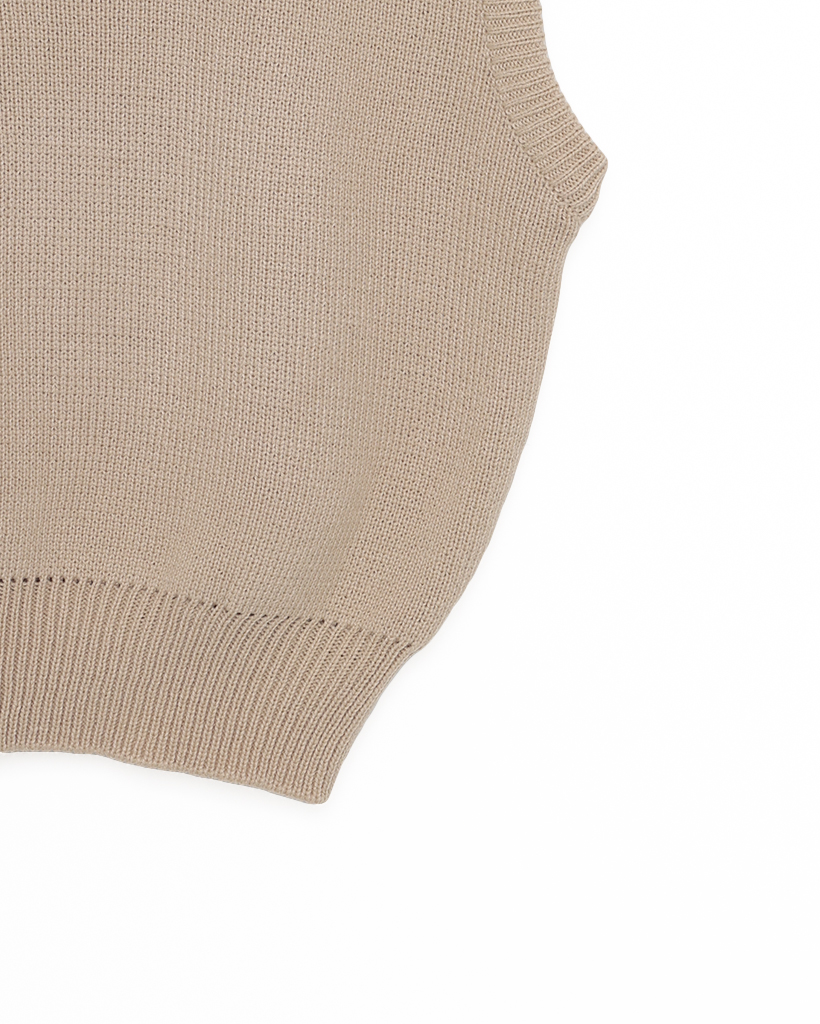 ハンドメイドv Vネックリブヘムセミクロップドニットベスト | ファッション通販