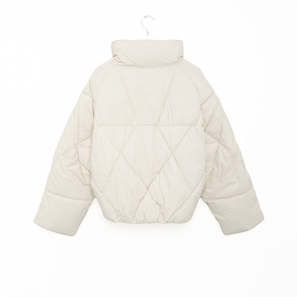 リボンポイントキルティングクロップドダウン | ファッション