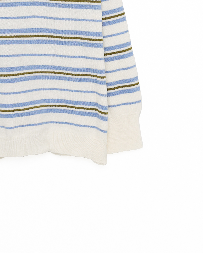 トリプルボーダージョニーカラーニット | ファッション通販