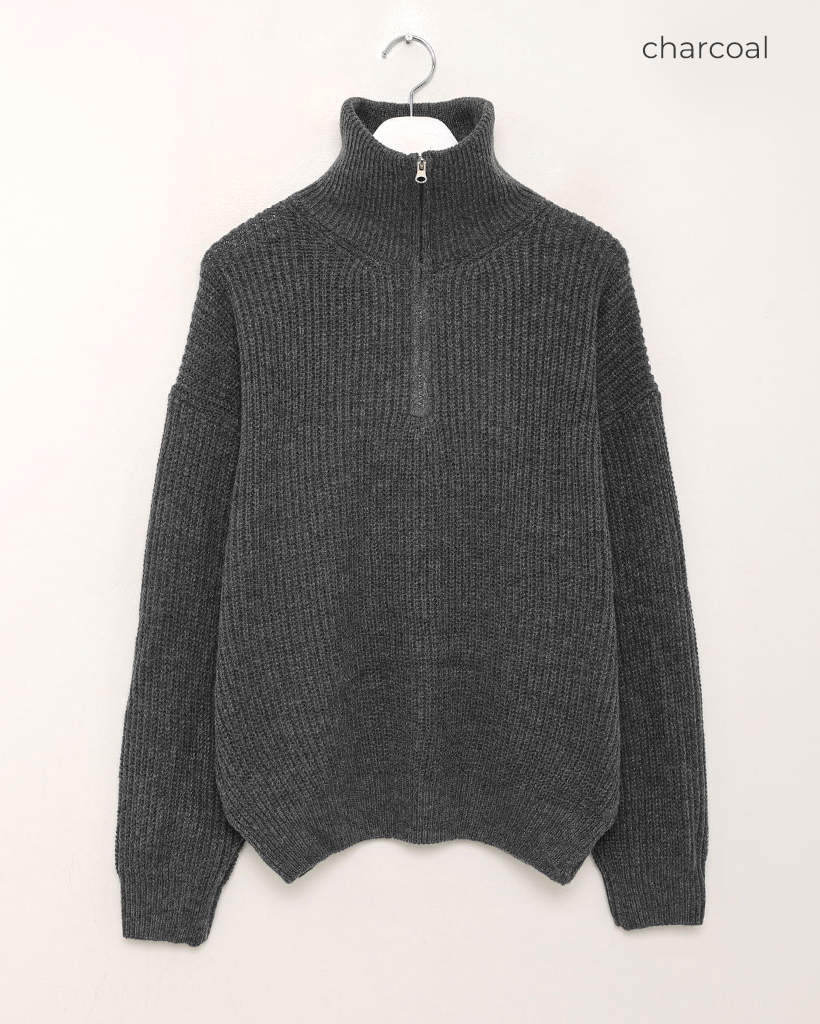 ユニセックス)ハーフジップアップニット | ファッション通販