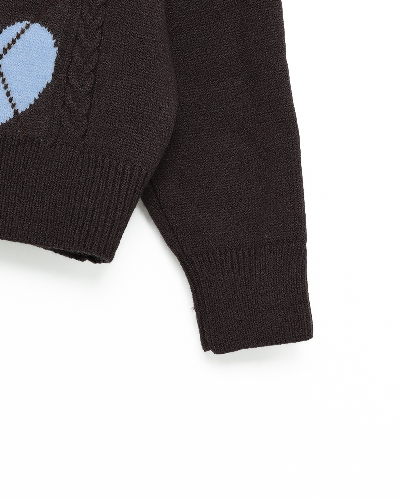 u♡ページ ハートアーガイルラウンドネックカーディガン | ファッション通販