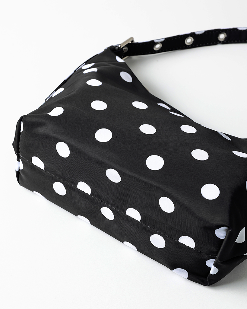 ブラックショルダーバッグ ドット柄ストラップ セール】POLKA DOT 2WAY SHOULDER BAG / ドット2WAYショルダー