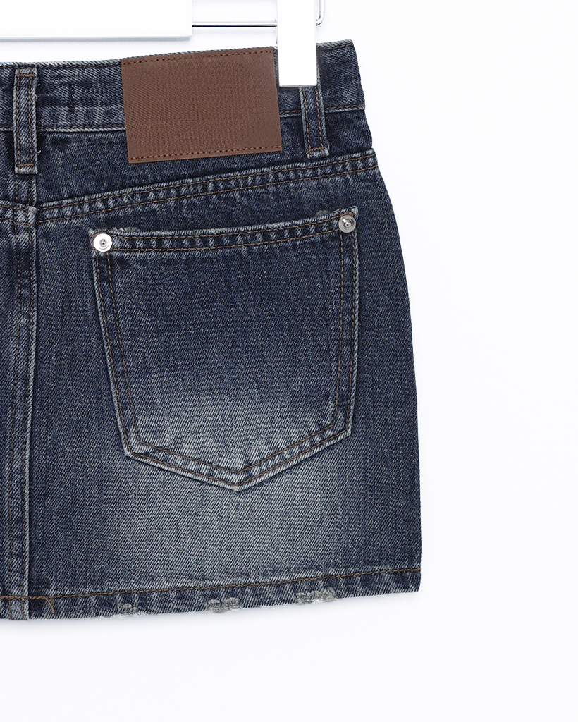 キュービックレタリングデニムミニスカート | ファッション通販