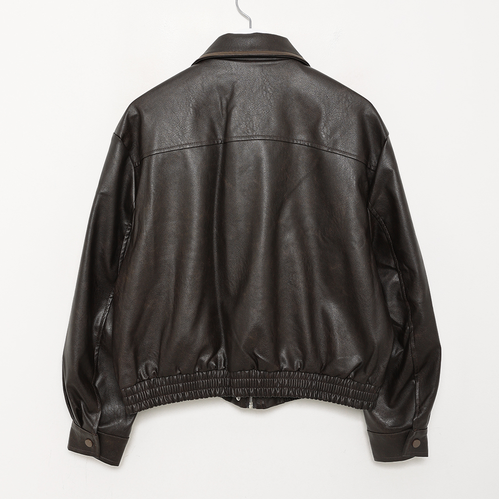 ウォッシュレザージップアップジャケット | ファッション通販サイト NUGU