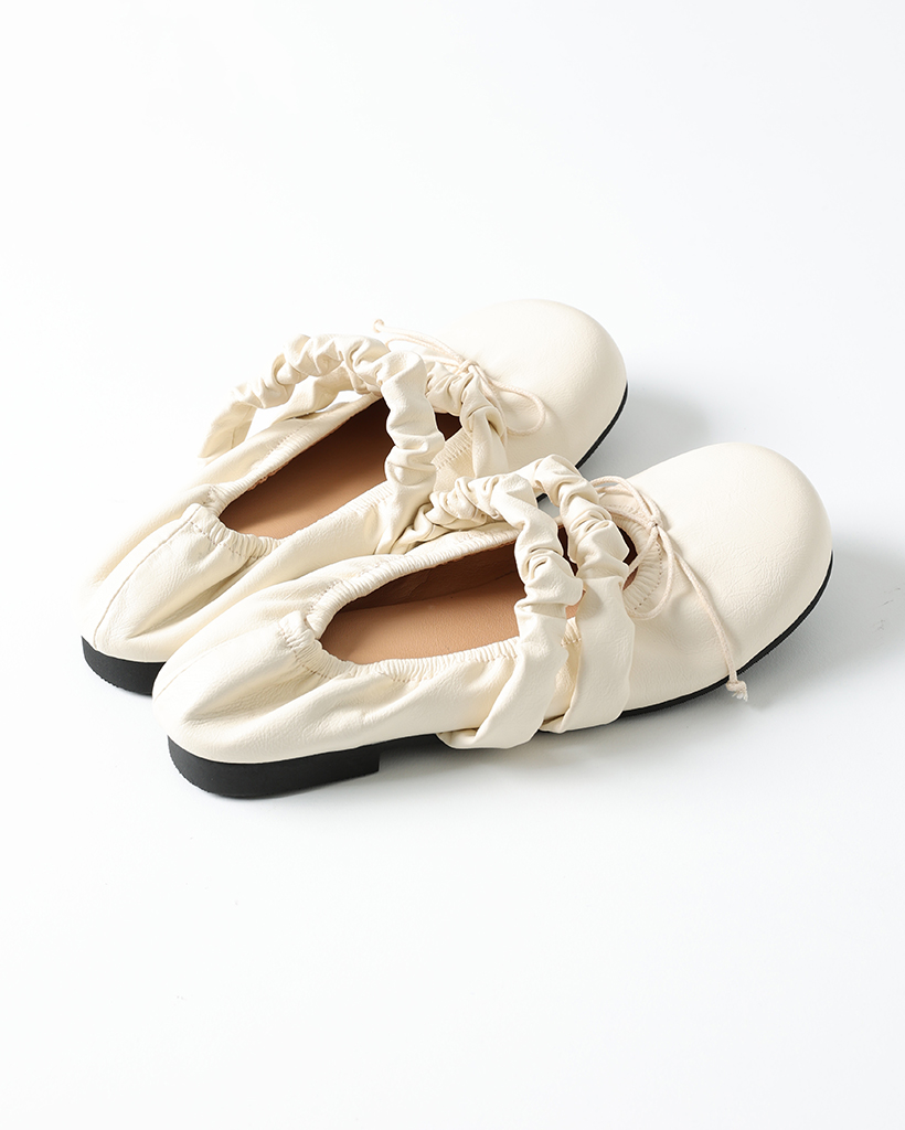 ギャザーゴムフラットシューズ | ファッション通販サイト NUGU