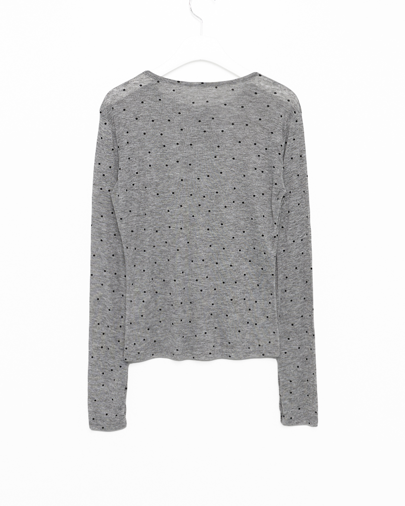 ドットヘンリーネックロングスリーブTシャツ | ファッション通販