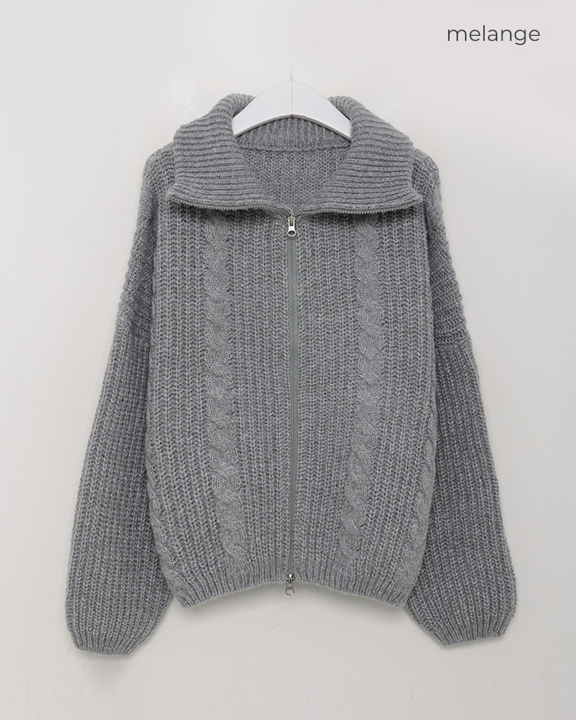 ユニセックス）ハイネックジップニットジャケット | ファッション通販