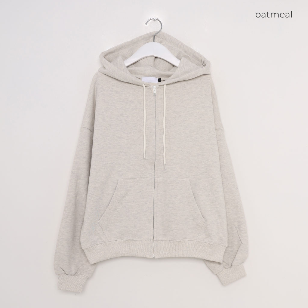 ユニセックス)オーバーフィットデイリージップアップパーカー