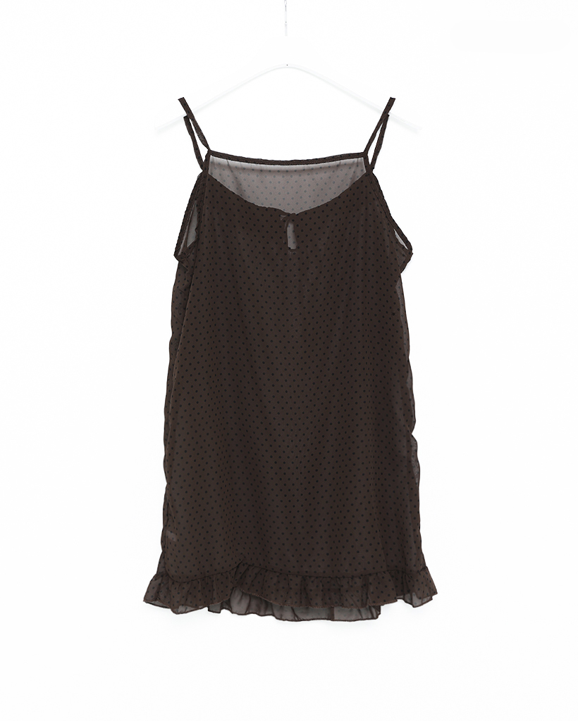 ドットシースルーキャミ マフラー付き】ドットホルターシースルーキャミソール