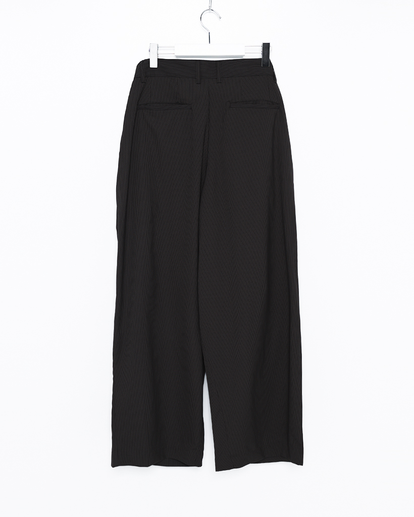 希少 ワイズ 上質 ウール ストライプ ドッキング デザイン スラックス  