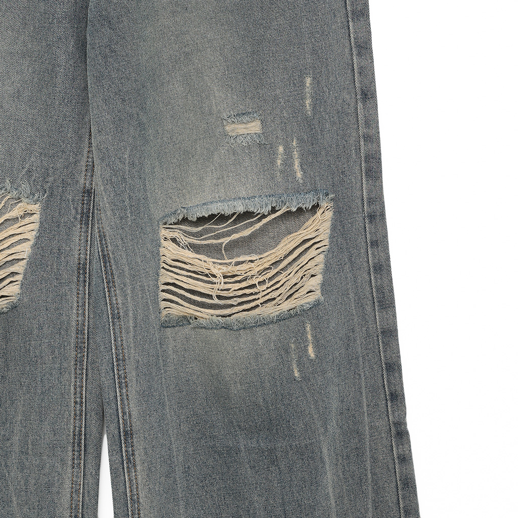 ダメージワイドデニムパンツ ダメージワイドデニムパンツ | ファッション通販サイト NUGU