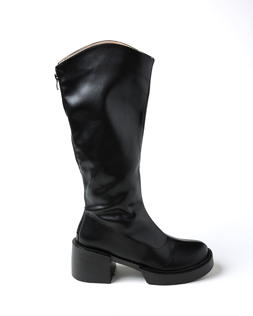 シンプルブラックロングブーツ | ファッション通販サイト NUGU