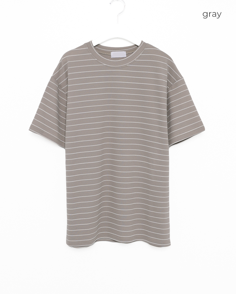 ストライプオーバーサイズ半袖Tシャツ | ファッション通販サイト