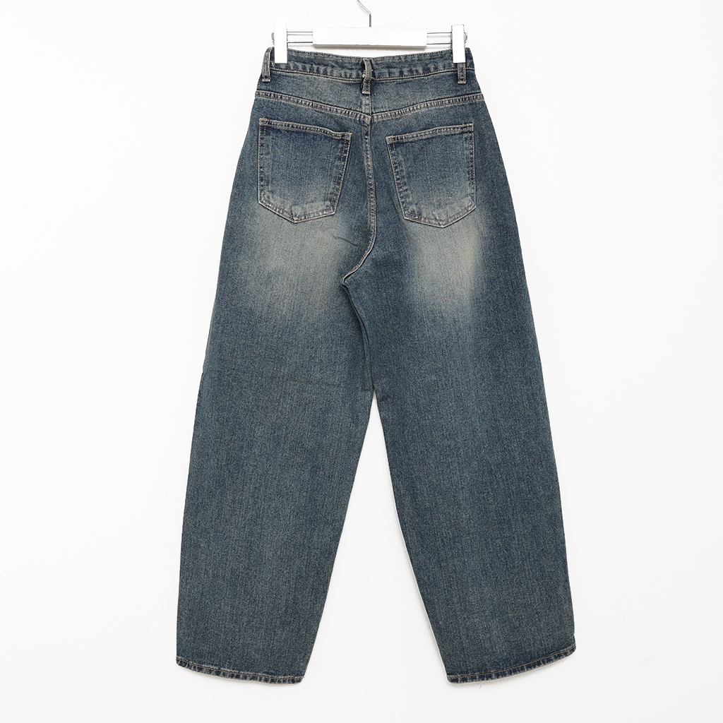 タック入りワイドデニムパンツ | ファッション通販サイト NUGU
