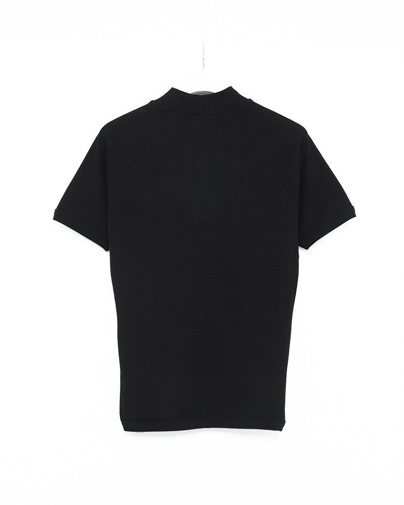 PGG ハーフジップ シャツ ブラック/ホワイト ハーフジップアップTシャツ | ファッション通販サイト NUGU