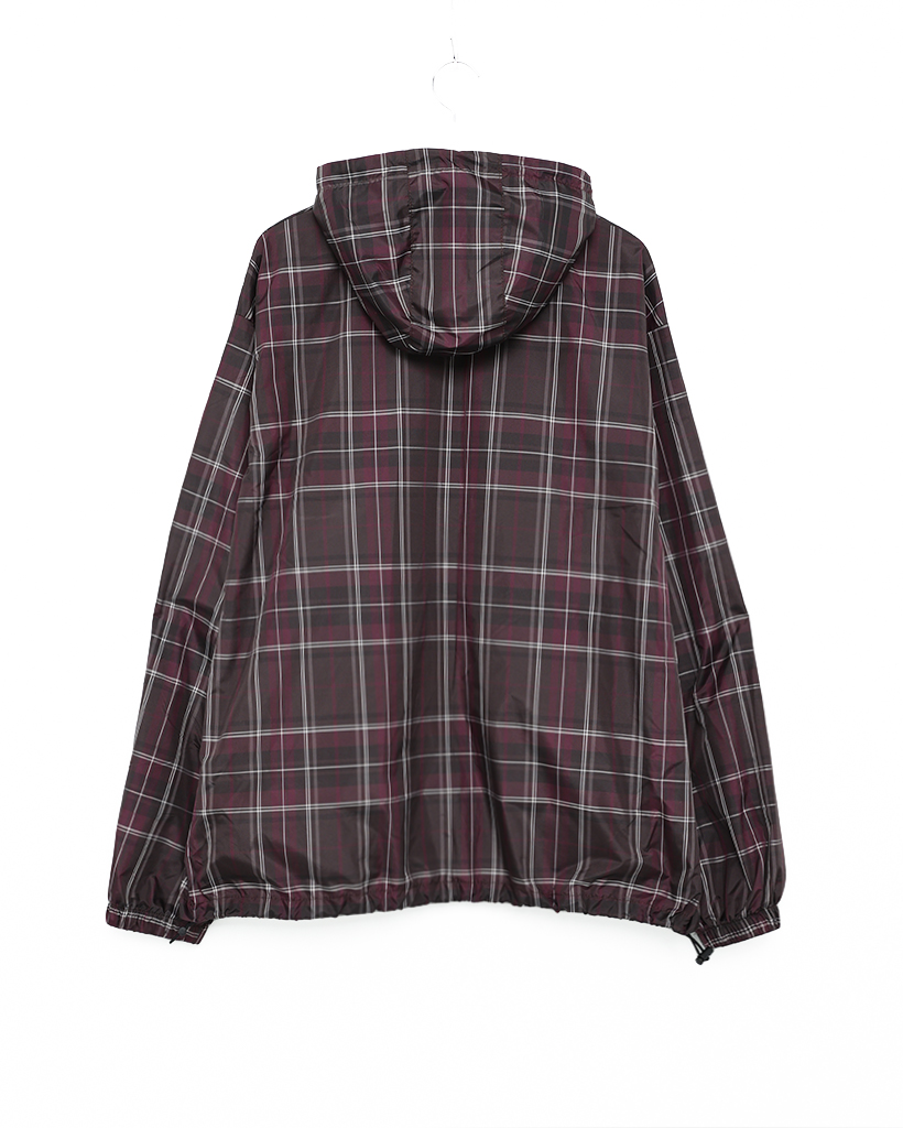 ユニセックス）タータンチェックダブルジップウィンドブレーカー