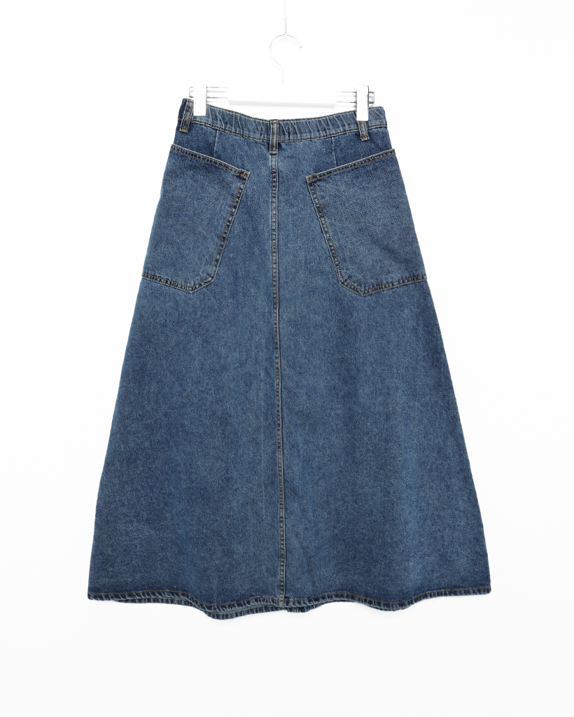 ビックポケットフレアロングデニムスカート | ファッション通販