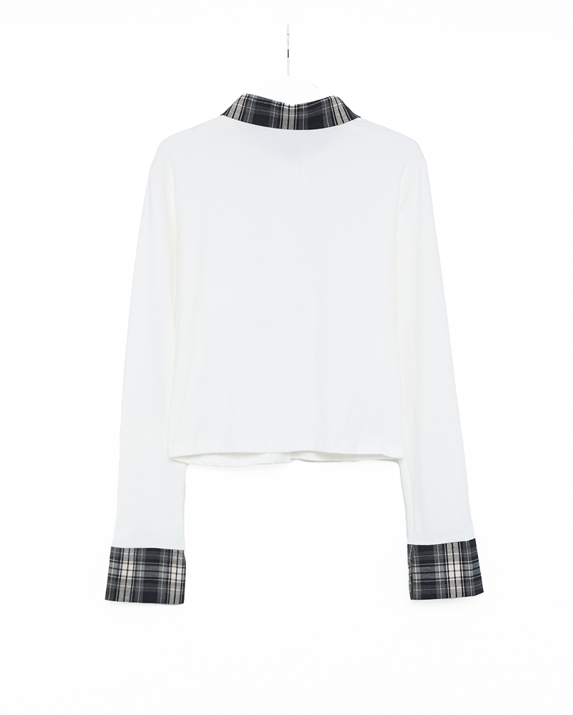 Aページ rienda | アーガイルバイカラーカーディガンセットニット