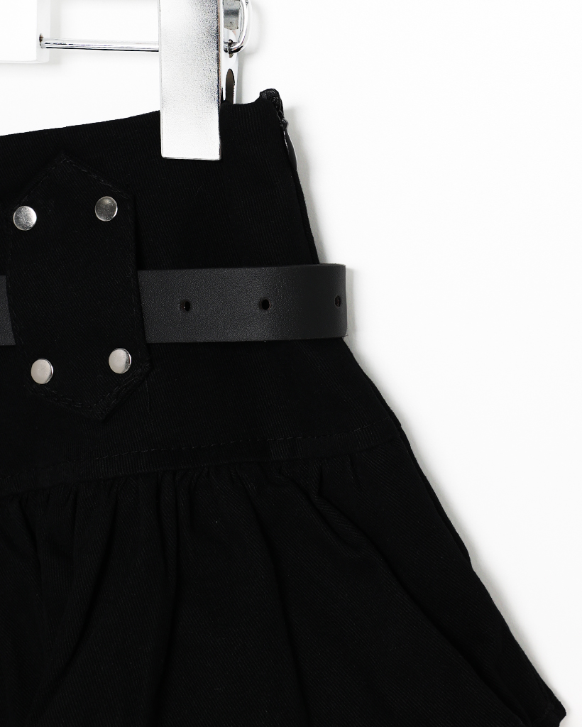 ベルト付き)スタッズフリルミニスカート | ファッション通販