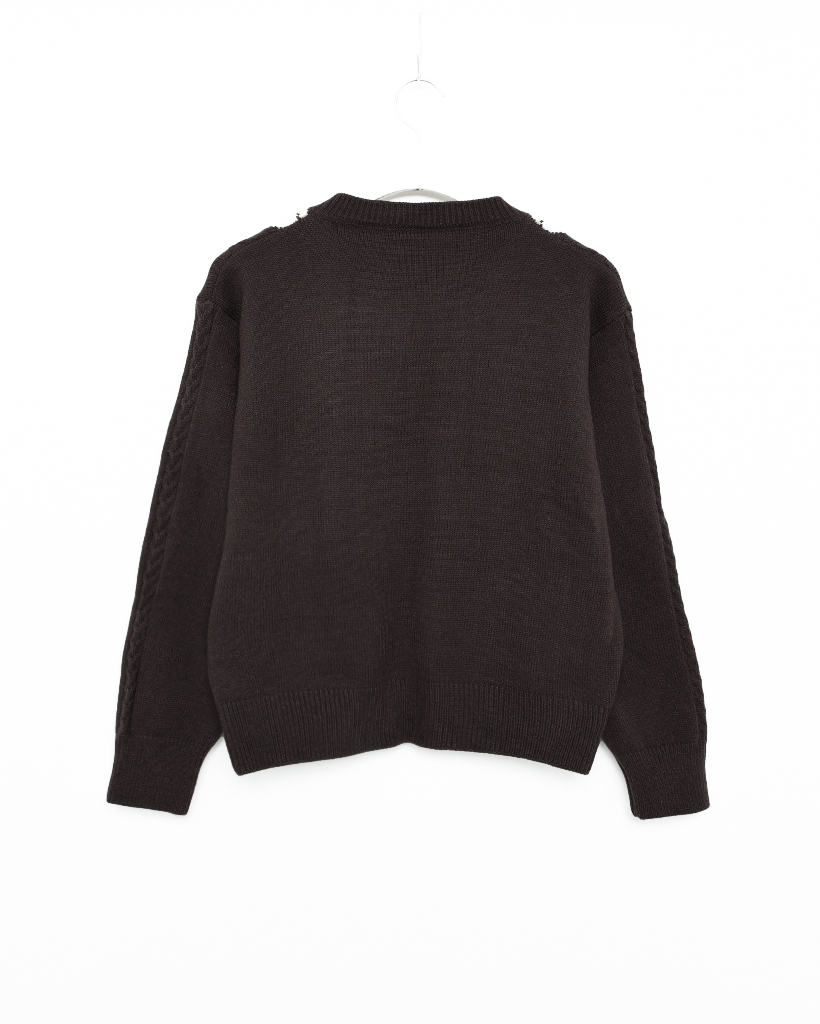 ハートアーガイルラウンドネックカーディガン | ファッション通販