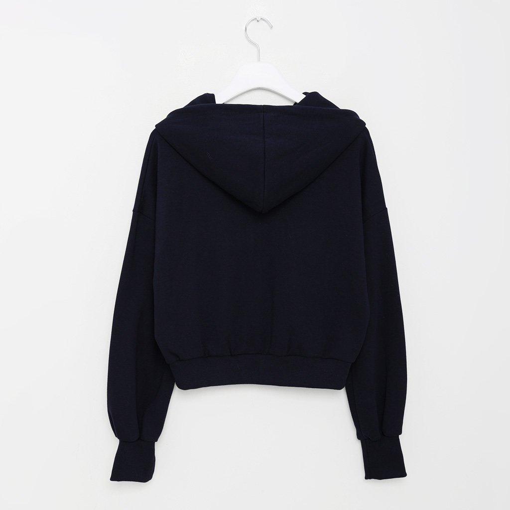 シンプルクロップドダブルジップパーカー | ファッション通販