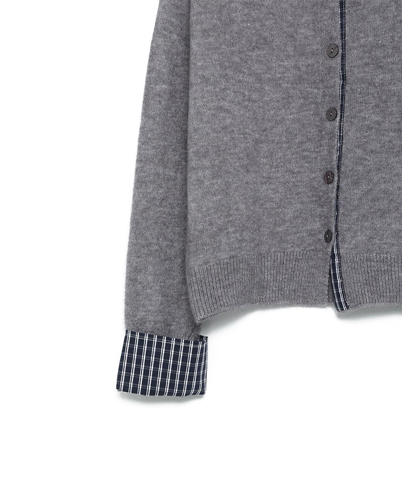 チェックシャツバイカラーカーディガン | ファッション通販サイト NUGU