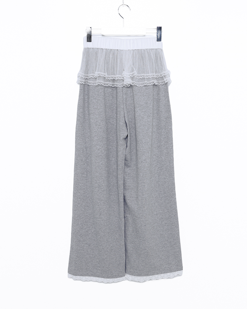 レースレイヤードスウェットパンツ | ファッション通販サイト NUGU