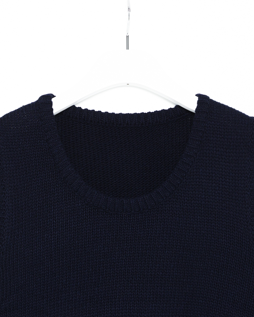 シーマリー Uネック ベスト  ネイビー Emmaculate｜クルーネックベスト トップス 重ね着 CREWNECK VEST 2251K