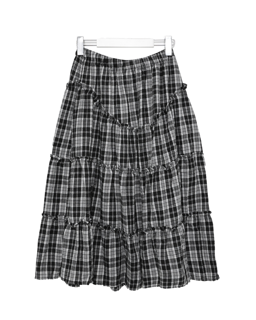 ティアードチェックロングスカート | ファッション通販サイト NUGU