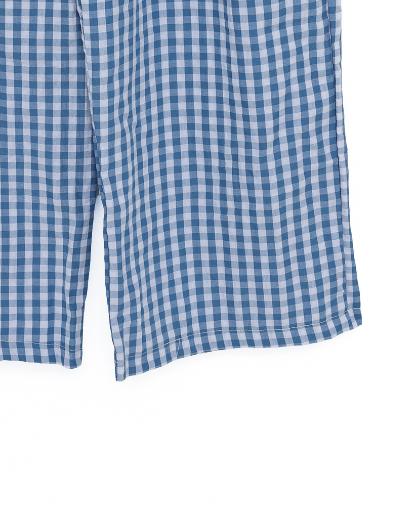 ギンガムチェックワイドシアサッカーパンツ | ファッション通販