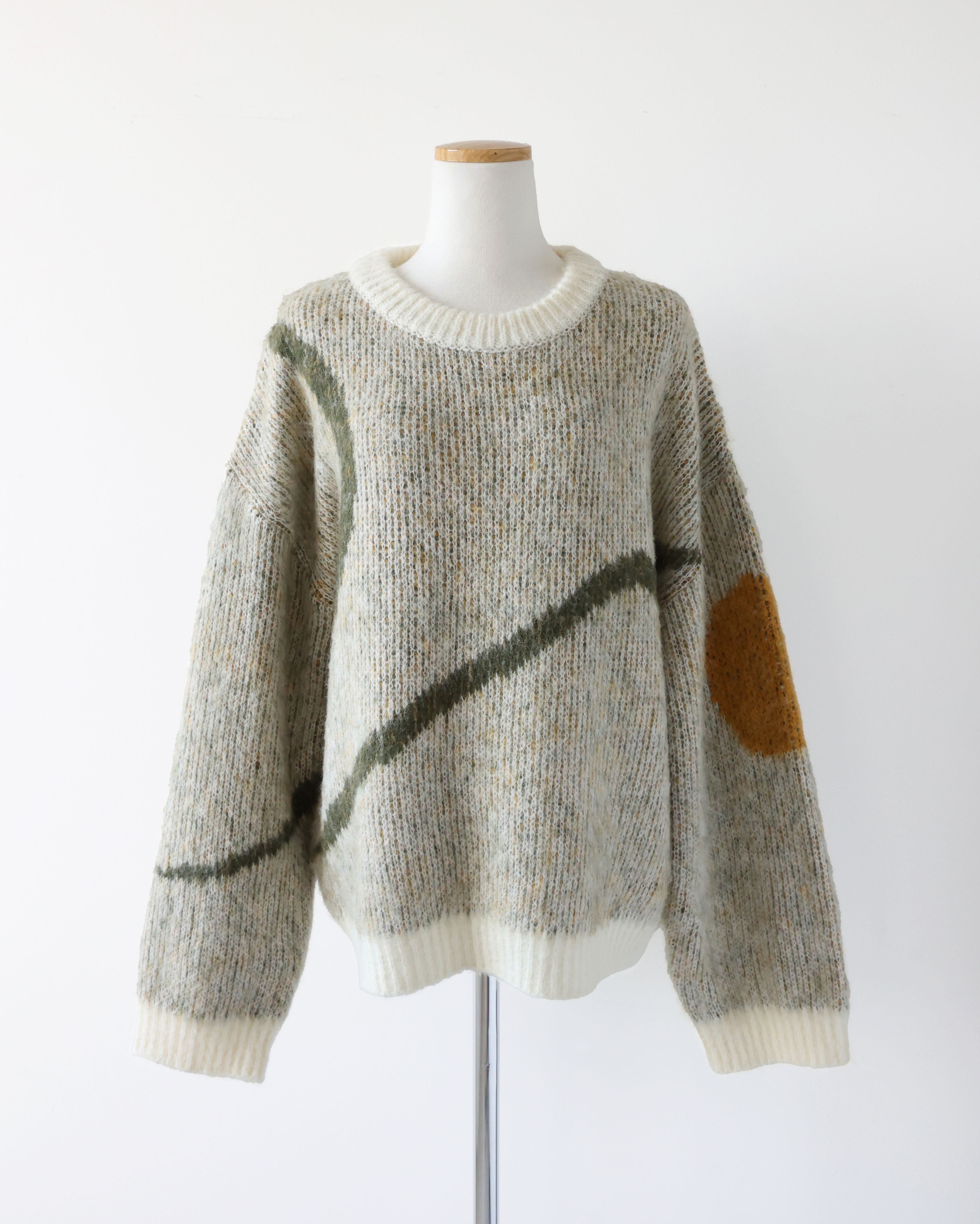 5回再販](ORIGINAL) ラインアートアルパカニット (ivory