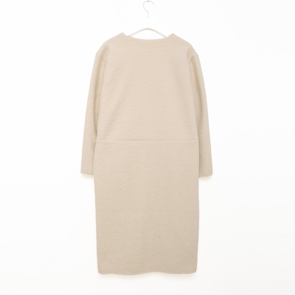 PATOU ウール混 ブークレ製コークレコート グレー ウールブークレー ボトルネックプルオーバー（01-01EI02-204