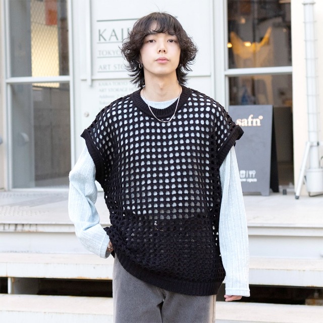 SALE) メッシュニットベスト | ファッション通販サイト NUGU
