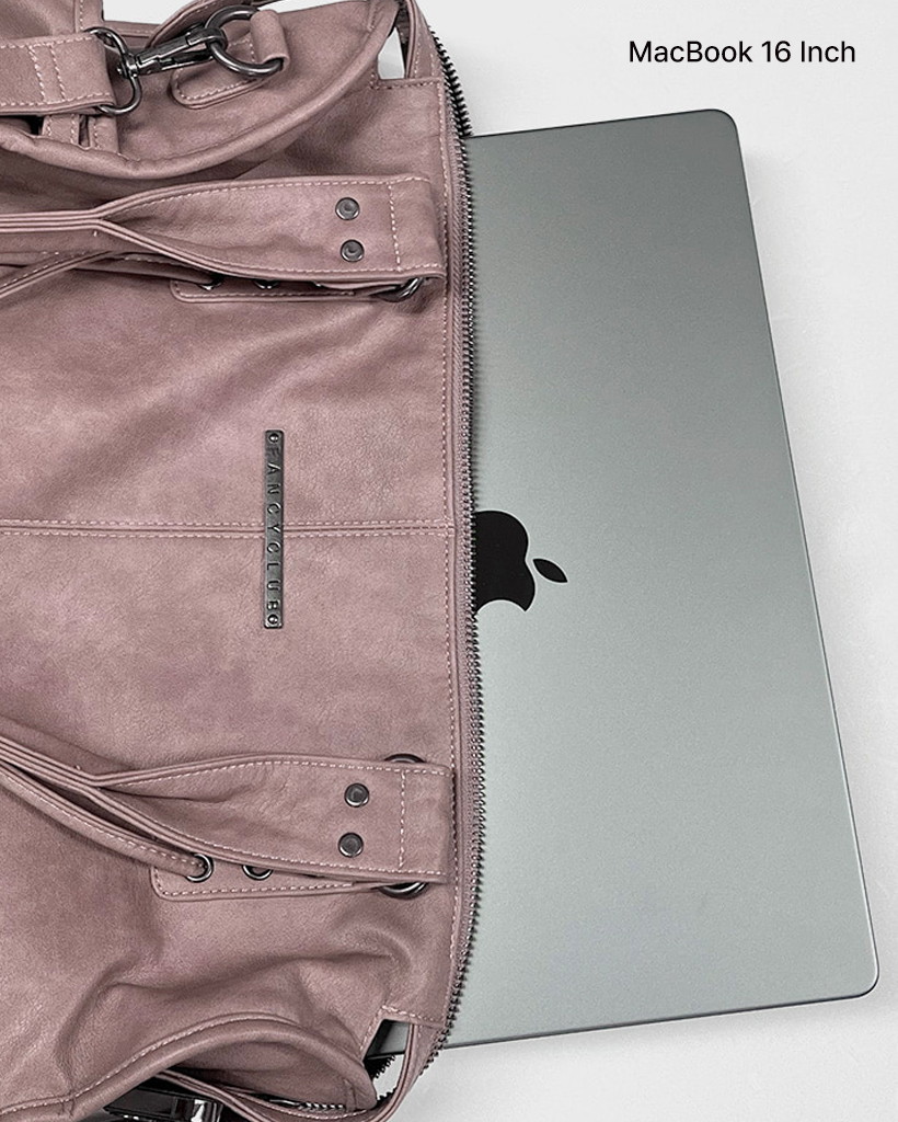 Fancy Club X haku] Belted Washing Leather Bag (Baby Pink