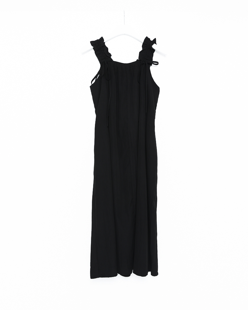 ショルダーリボンストリングロングワンピース | ファッション