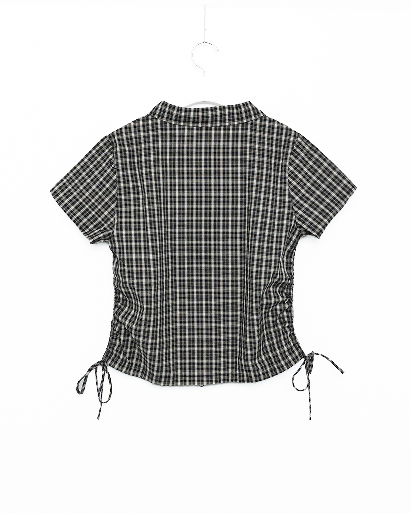 ⚠️本日まで⚠️ GIUNON パフスリーブチェックシャツ　グレー トップス/シャツ/ブラウス｜Right-on公式オンラインショップ