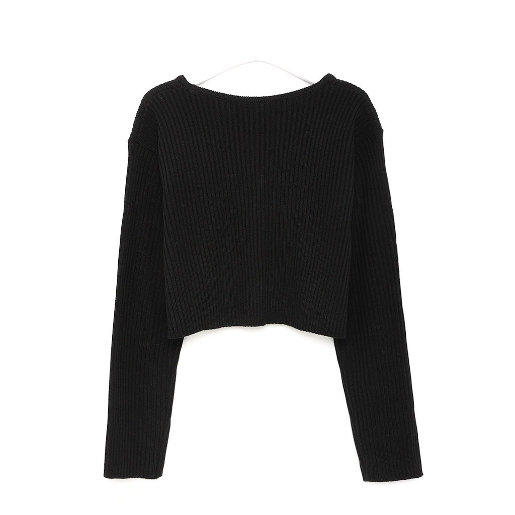 ハーリップトゥ ブラック クロップドカーディガンM Her lip to ニットカーディガン M ブラック レディース : ZOZOTOWN