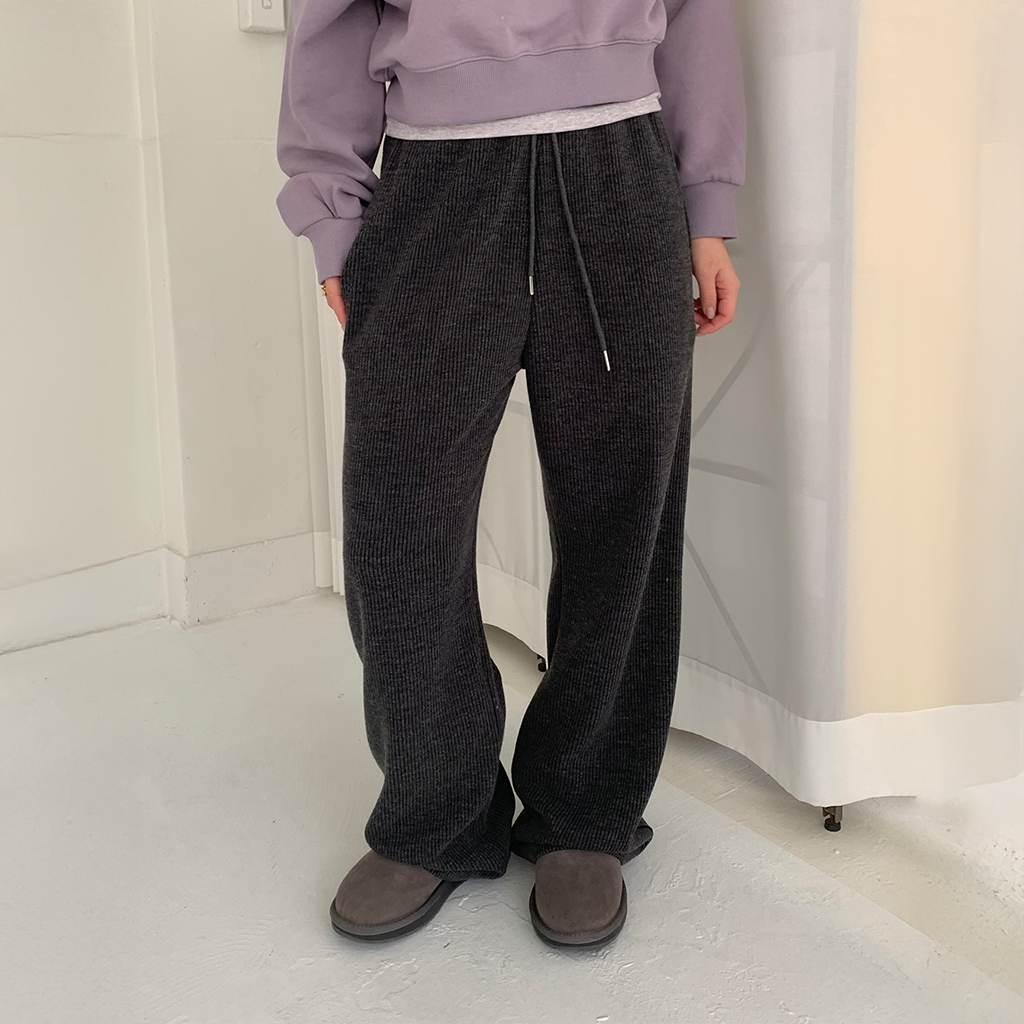 リブ ウエストゴム パンツ (day golji banding pants (2color))