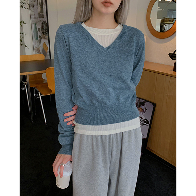 V-Neck Knit Top | ファッション通販サイト NUGU