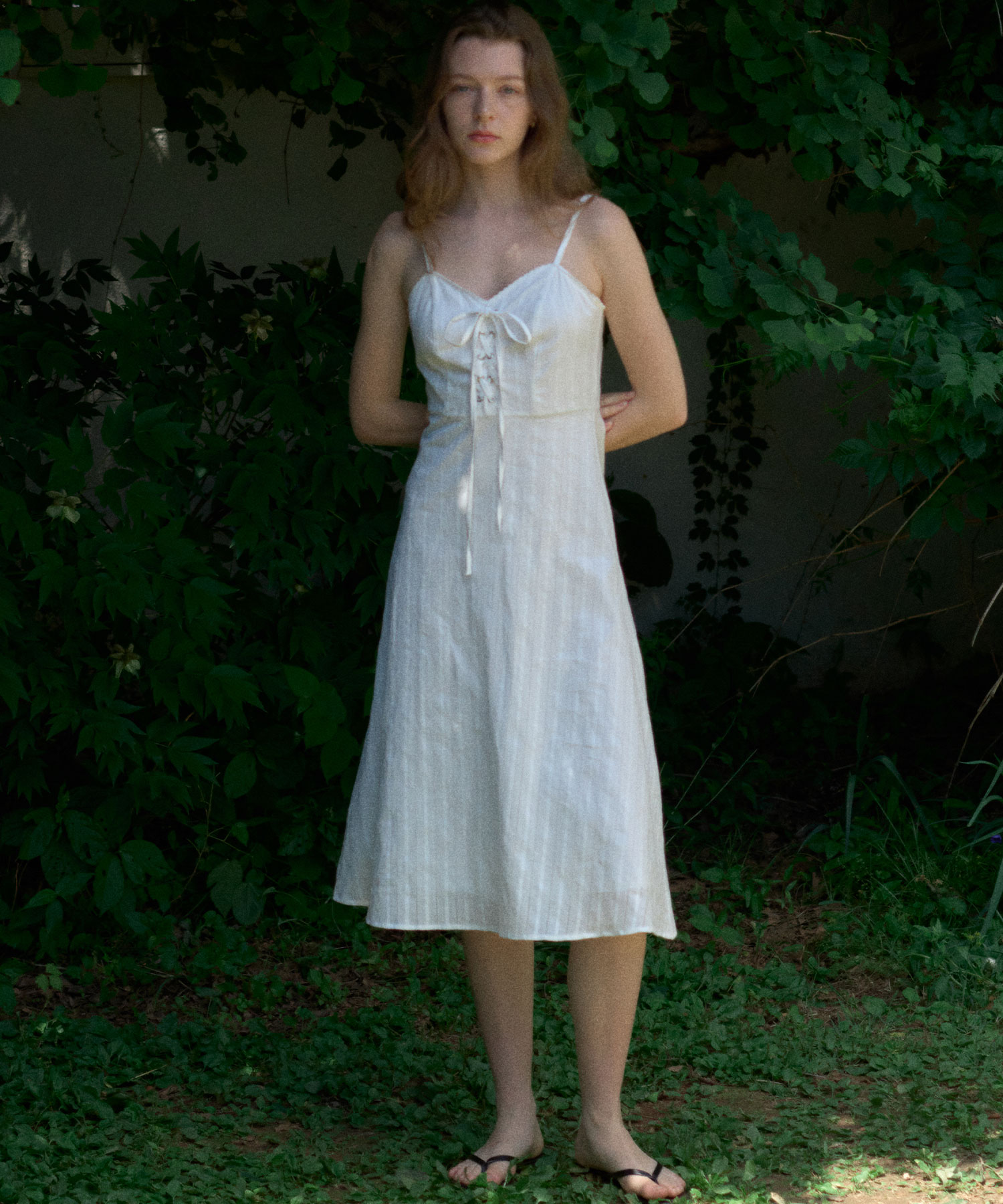 ワンピース NOTKNOWING Eyelet Sleeveless Tee OPS WOMEN SeerSucker nosleeve OP〈ノースリーブ シアサッカー