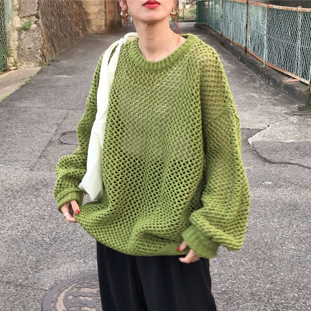 ニット セーター メッシュニットトップス レディース : ZOZOTOWN